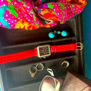 Rare hot pink Michele Deco with 0.6ct, 108 Diamonds